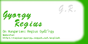 gyorgy regius business card